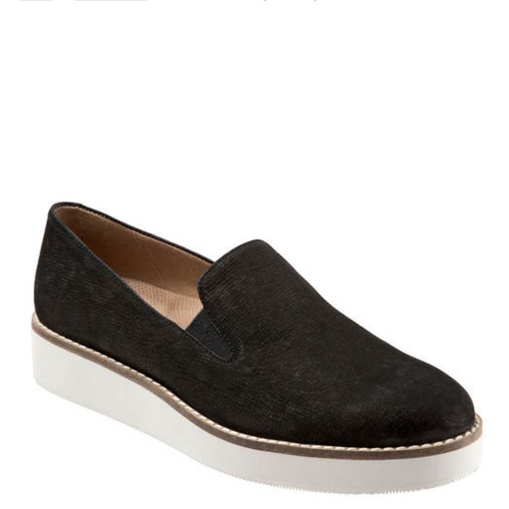 SOFTWALK Black Slip On Loafer Shoes